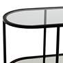 4_Remy 40" Wide Sandy Black Oval Glass Console Table more views