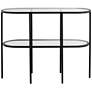 6_Remy 40" Wide Sandy Black Oval Glass Console Table more views