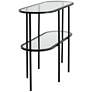 7_Remy 40" Wide Sandy Black Oval Glass Console Table more views