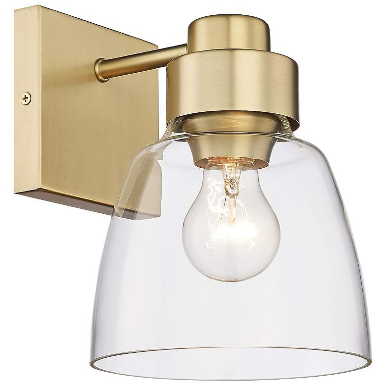 Image 1 Remy 6 1/2 inch Wide Wall Sconce in Brushed Champagne Bronze with Clear Gl