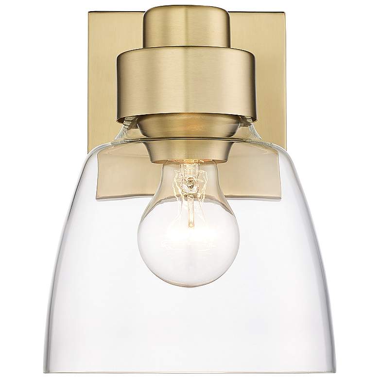 Image 3 Remy 6 1/2" Wide Wall Sconce in Brushed Champagne Bronze with Clear Gl more views