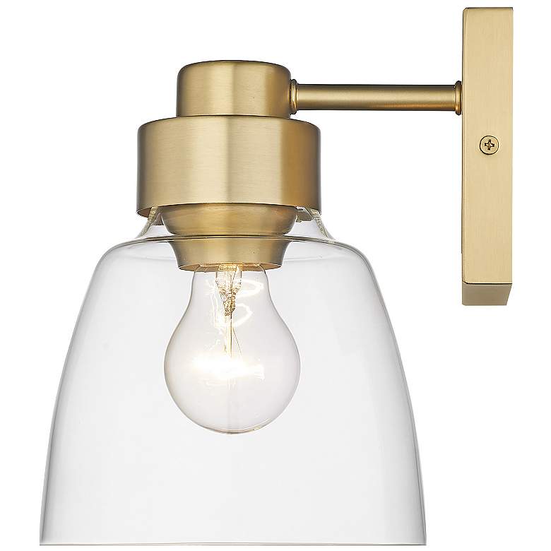 Image 4 Remy 6 1/2" Wide Wall Sconce in Brushed Champagne Bronze with Clear Gl more views