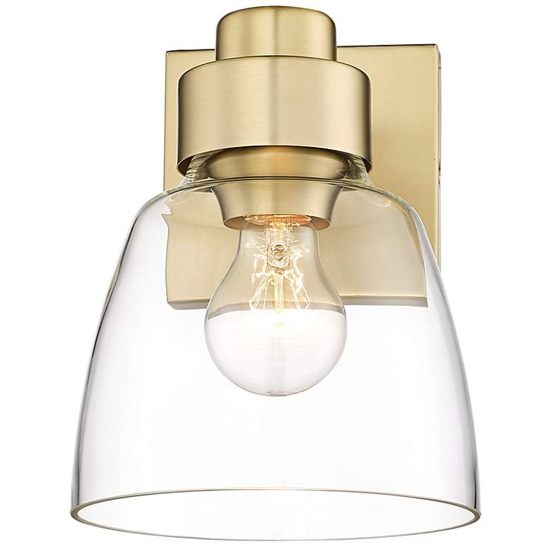 Image 6 Remy 6 1/2" Wide Wall Sconce in Brushed Champagne Bronze with Clear Gl more views