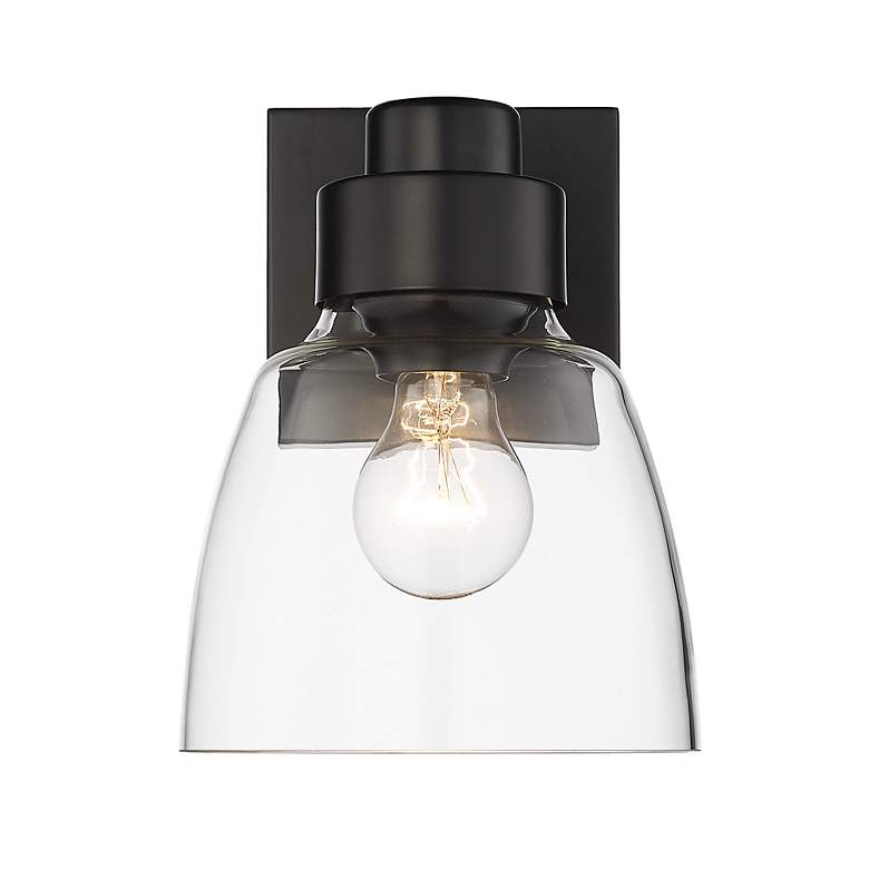 Image 3 Remy 6 1/2" Wide Wall Sconce in Matte Black with Clear Glass more views