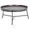Remy Round Gray Concrete Top and Black Metal Coffee Table