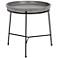 Remy Round Gray Concrete Top and Black Metal End Table