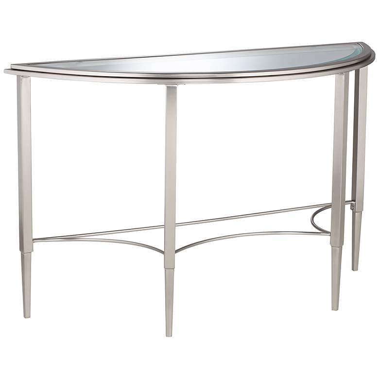 Image 1 Remy Satin Silver Demilune Console Table