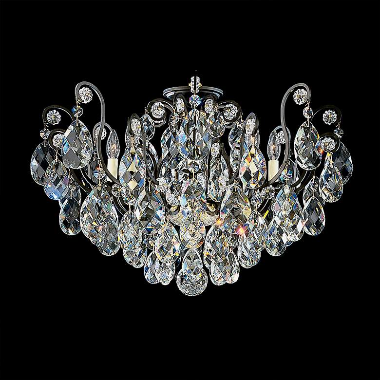Image 2 Renaissance 18"H x 26"W 6-Light Crystal Semi-Flush Mount in Black