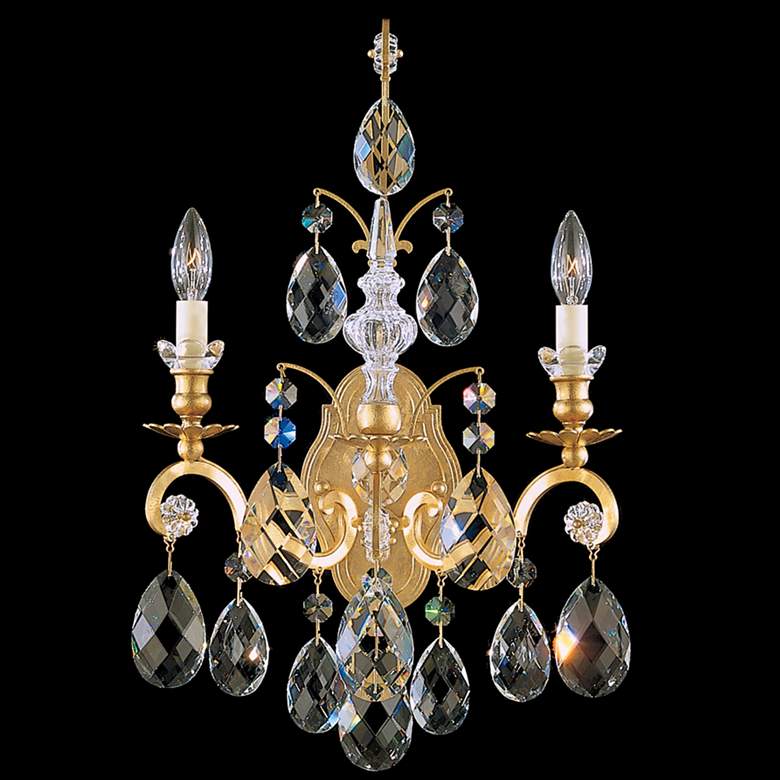 Image 1 Renaissance 22.5 inchH x 15 inchW 2-Light Crystal Wall Sconce in Heirloom