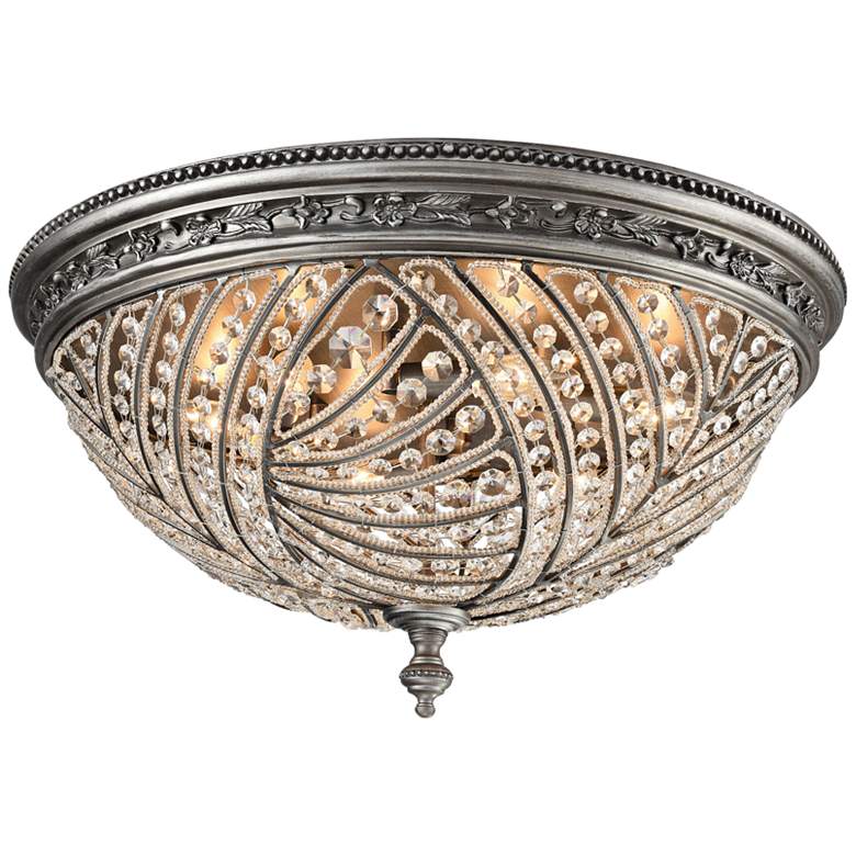Image 1 Renaissance 24" Wide Weathered Zinc 6-Light Ceiling Light