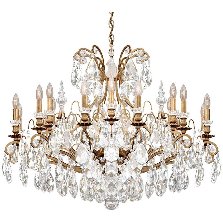Image 1 Renaissance 28 inchH x 40 inchW 19-Light Crystal Chandelier in French Gol