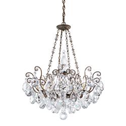 Renaissance 35"H x 26.5"W 8-Light Crystal Pendant in Etruscan Gol