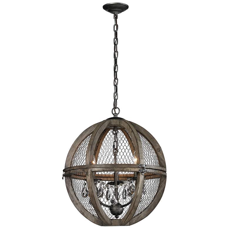 Image 1 Renaissance Invention 18" Wide 3-Light Pendant - Weathered Zinc