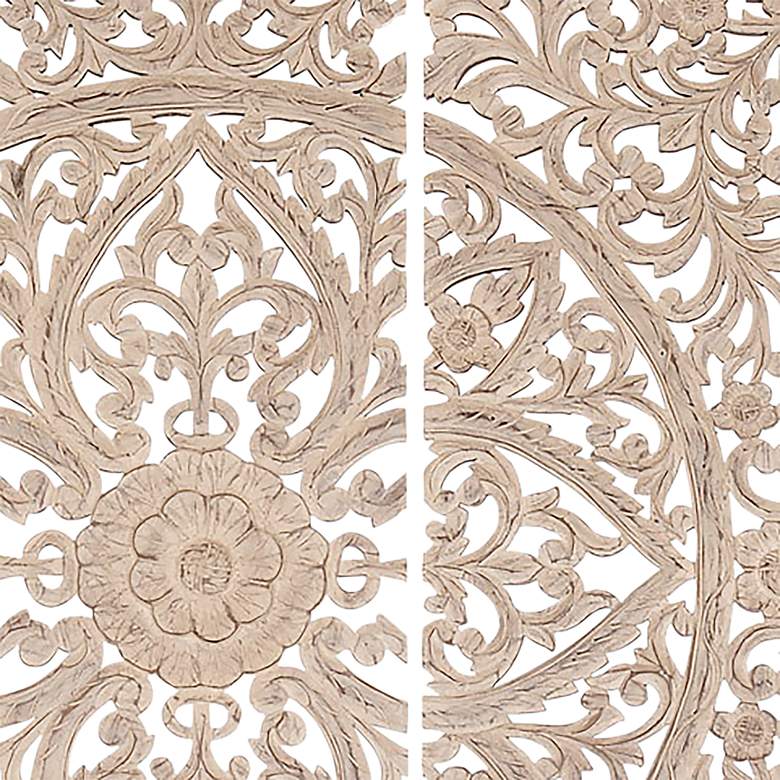 Image 2 Renaissance Ivory Textured 3-Piece Wall Plaque Set more views