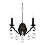 2_Renaissance Nouveau 21"H x 15"W 2-Light Crystal Wall Sconce in Bl