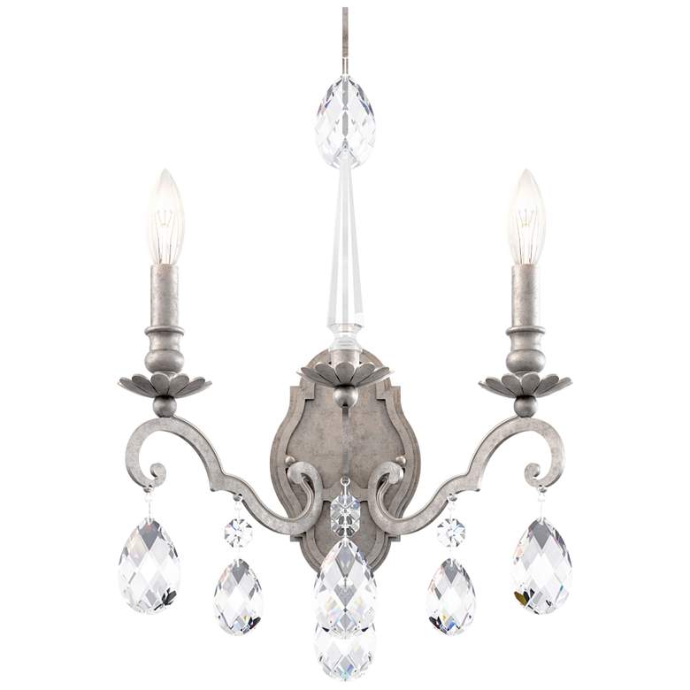 Image 1 Renaissance Nouveau 21"H x 15"W 2-Lt Crystal Wall Sconce in Antiq