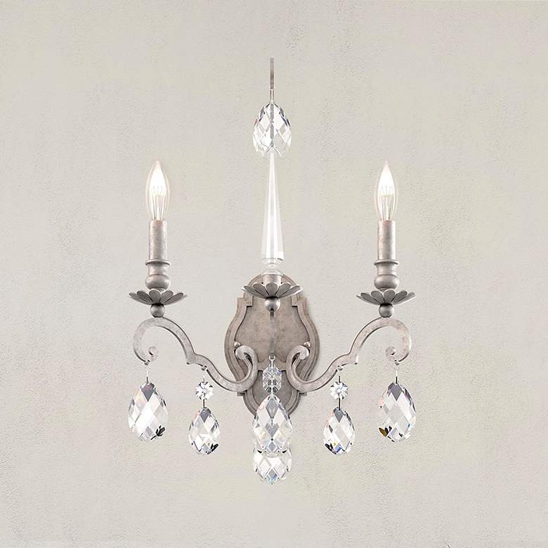 Image 1 Renaissance Nouveau 21"H x 15"W 2-Lt Crystal Wall Sconce in Antiq