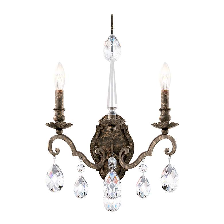 Image 2 Renaissance Nouveau 21"H x 15"W 2-Lt Crystal Wall Sconce in Heirl