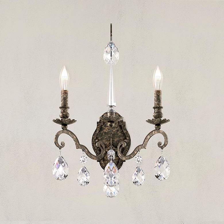 Image 1 Renaissance Nouveau 21"H x 15"W 2-Lt Crystal Wall Sconce in Heirl