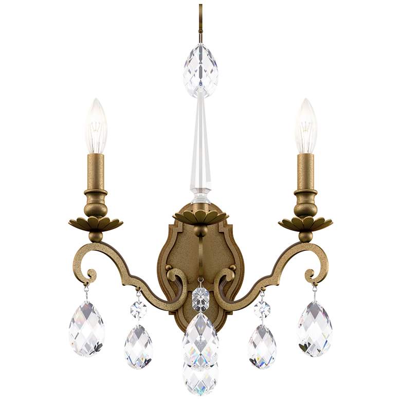 Image 2 Renaissance Nouveau 21"Hx 15"W 2-Light Crystal Wall Sconce in Etr