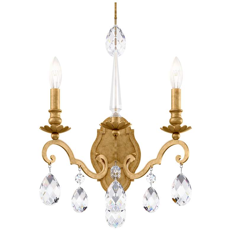 Image 1 Renaissance Nouveau 21"Hx 15"W 2-Light Crystal Wall Sconce in Hei