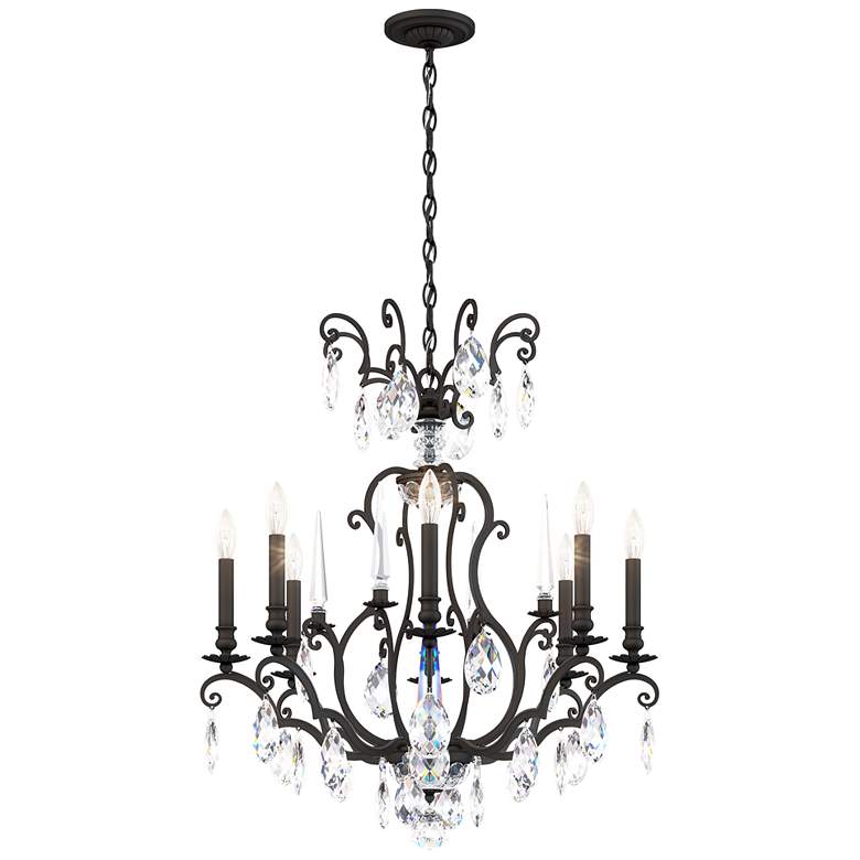 Image 1 Renaissance Nouveau 31"H x 32"W 8-Light Crystal Chandelier in Bla