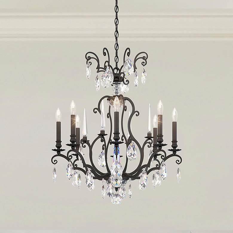 Image 1 Renaissance Nouveau 31"H x 32"W 8-Light Crystal Chandelier in Bla