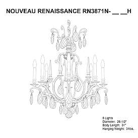 Image5 of Renaissance Nouveau 31"H x 32"W 8-Light Crystal Chandelier in Etr more views