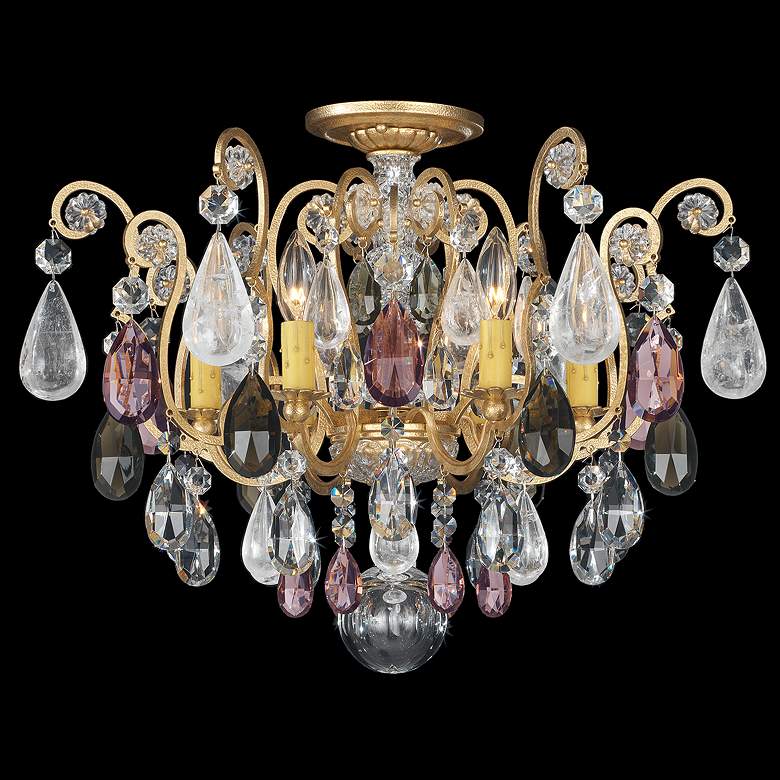 Image 1 Renaissance Rock Crystal 16"H x 20"W 6-Light Semi-Flush in Antiqu