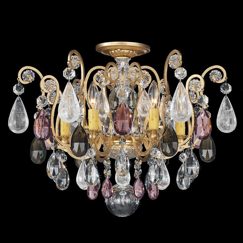 Image 1 Renaissance Rock Crystal 16"H x 20"W 6-Light Semi-Flush in Antiqu