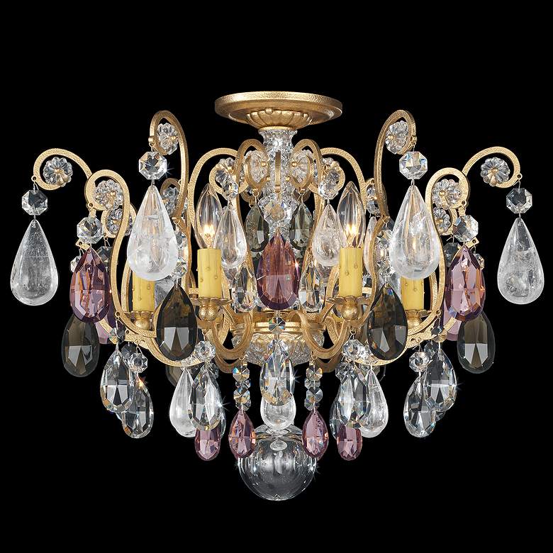 Image 1 Renaissance Rock Crystal 16"H x 20"W 6-Light Semi-Flush in Antiqu