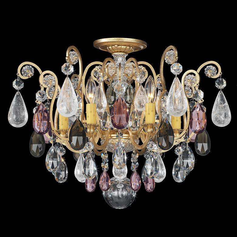 Image 1 Renaissance Rock Crystal 16"H x 20"W 6-Light Semi-Flush in Antiqu