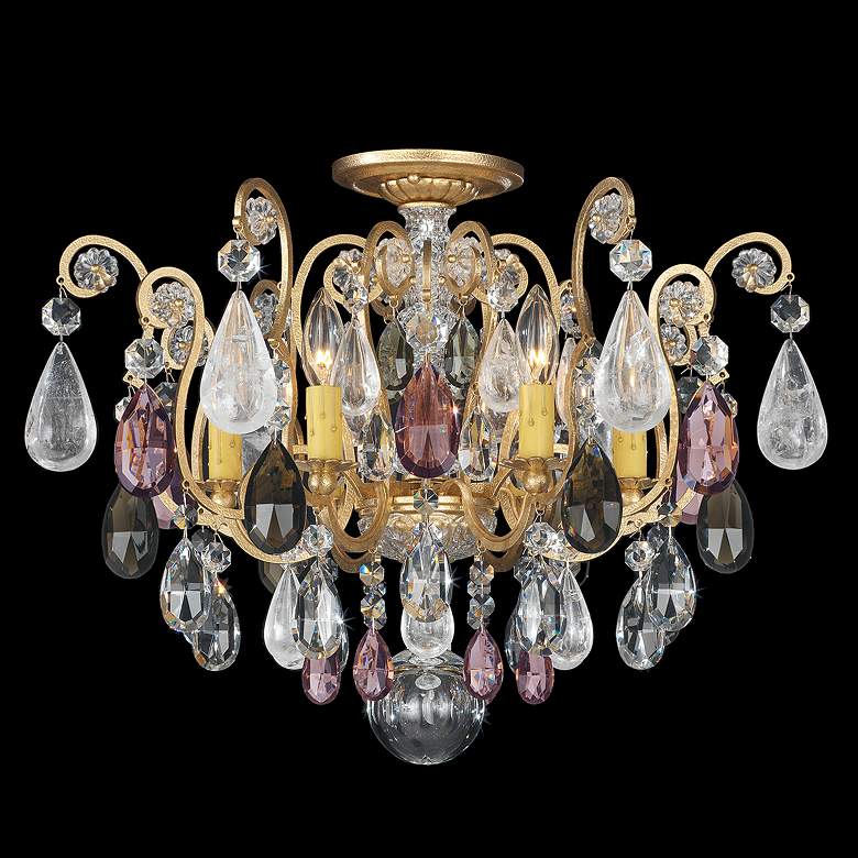 Image 1 Renaissance Rock Crystal 16"H x 20"W 6-Light Semi-Flush in French