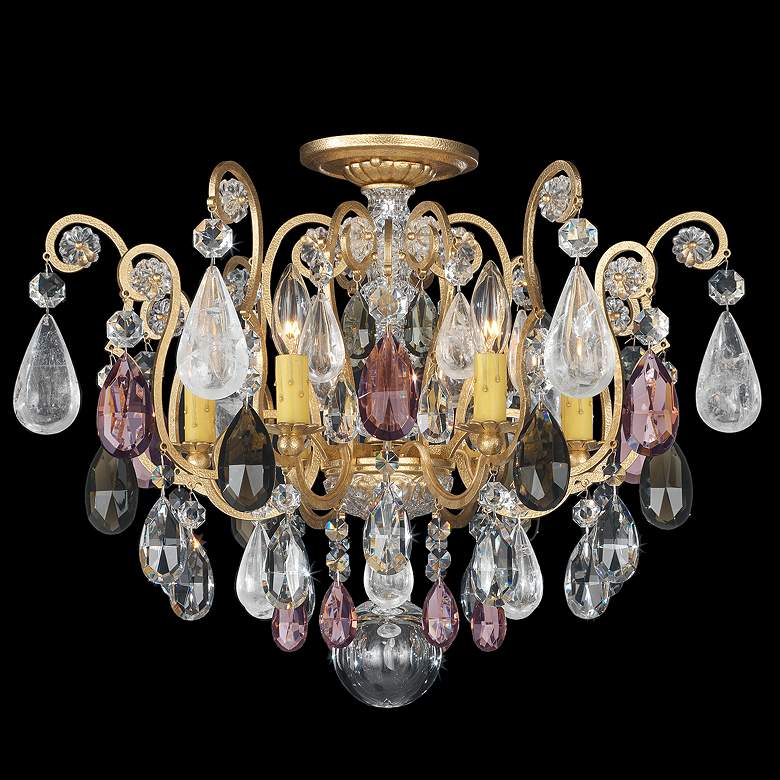 Image 1 Renaissance Rock Crystal 16 inchH x 20 inchW 6-Light Semi-Flush in French