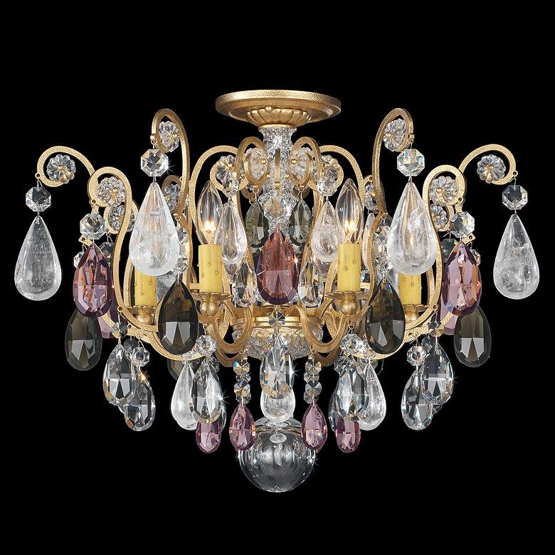 Image 1 Renaissance Rock Crystal 16"H x 20"W 6-Light Semi-Flush in Heirlo