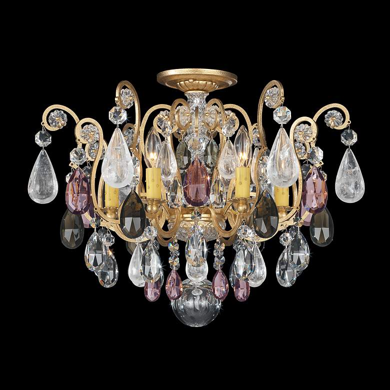 Image 1 Renaissance Rock Crystal 16 inchH x 20 inchW 6-Light Semi-Flush in Heirlo