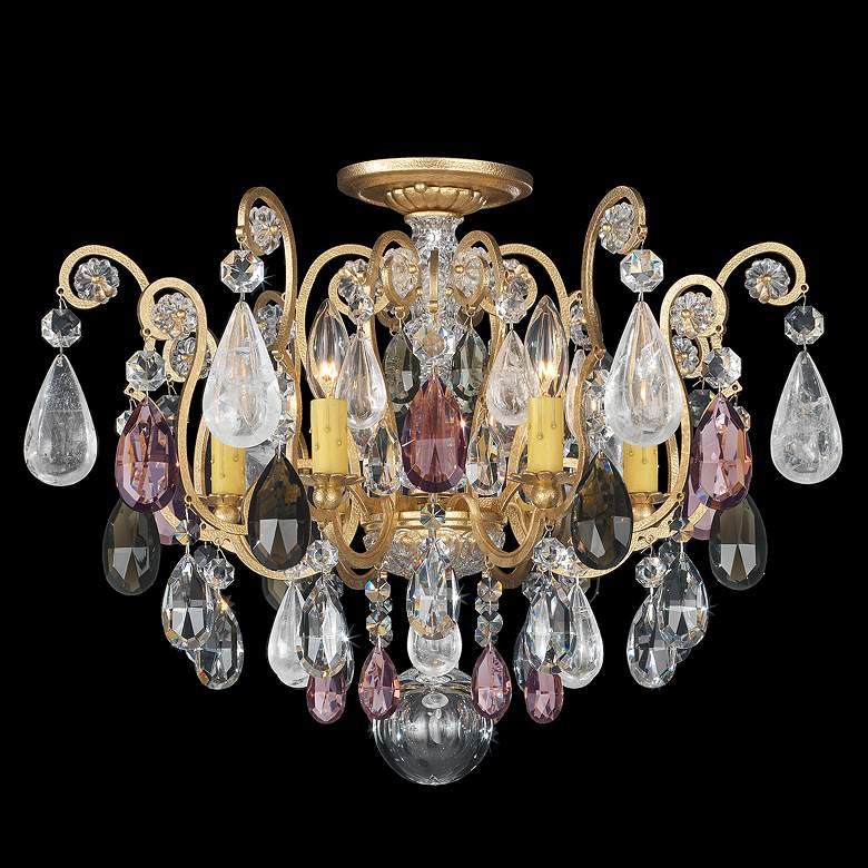Image 1 Renaissance Rock Crystal 16"H x 20"W 6-Light Semi-Flush Mount in