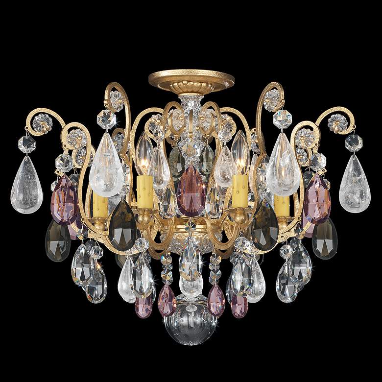 Image 1 Renaissance Rock Crystal 16 inchH x 20 inchW 6-Light Semi-Flush Mount in 