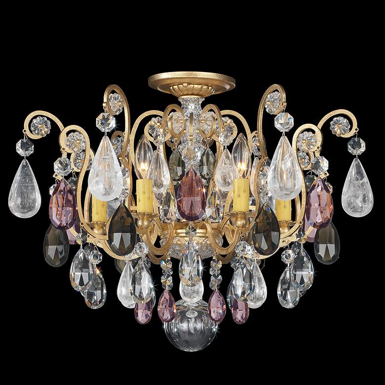 Image 1 Renaissance Rock Crystal 16"H x 20"W 6-Light Semi-Flush Mount in