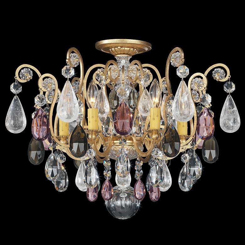 Image 1 Renaissance Rock Crystal 16"H x 20"W 6-Light Semi-Flush Mount in