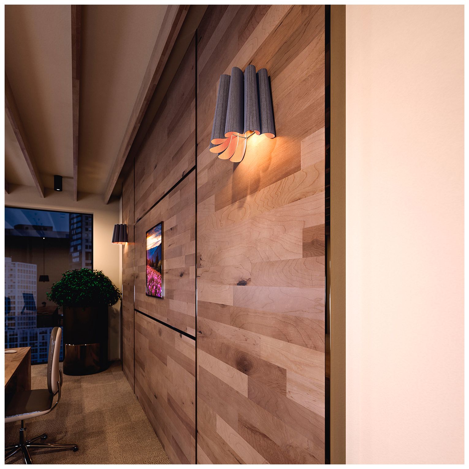 Image 5 Renata 11.75" High Grey Oak WEP Light Collection Wall Sconce more views