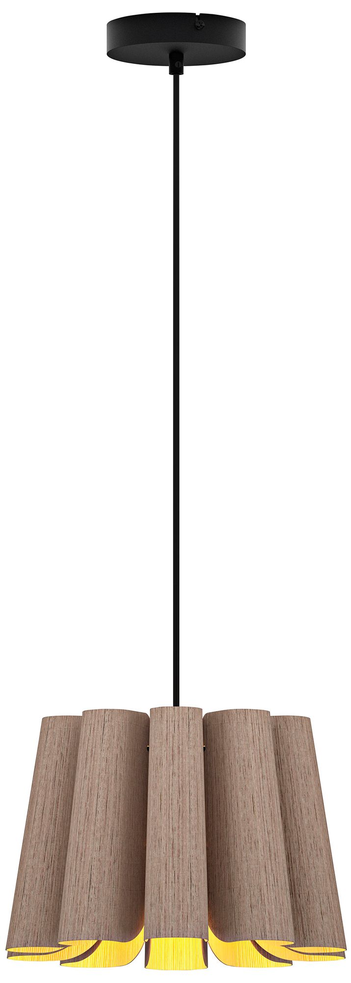 Renata 12" Wide Black Finish Pendant Grey Oak Shade