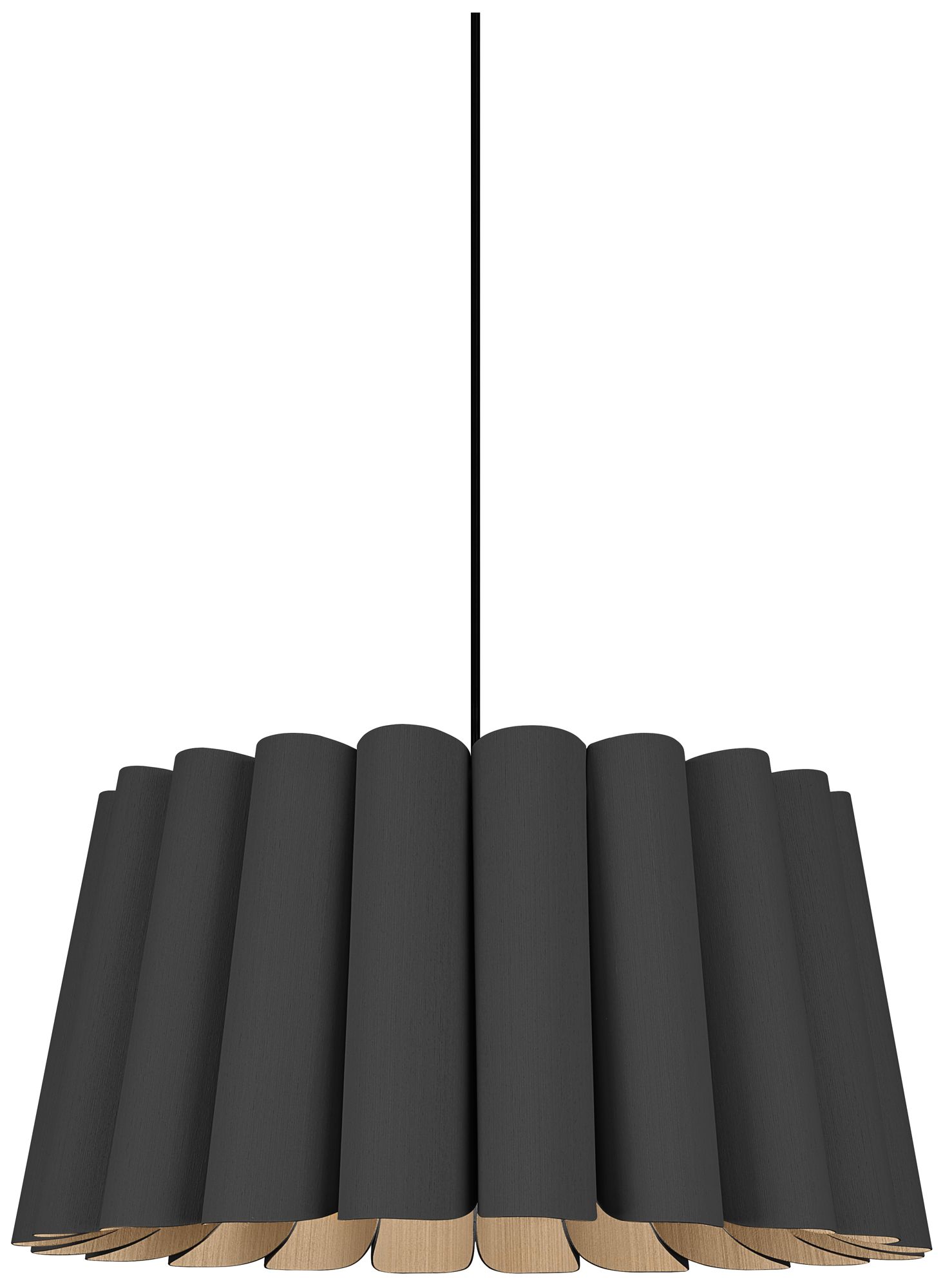 Renata 22" Wide Black Finish Pendant Ebony Shade