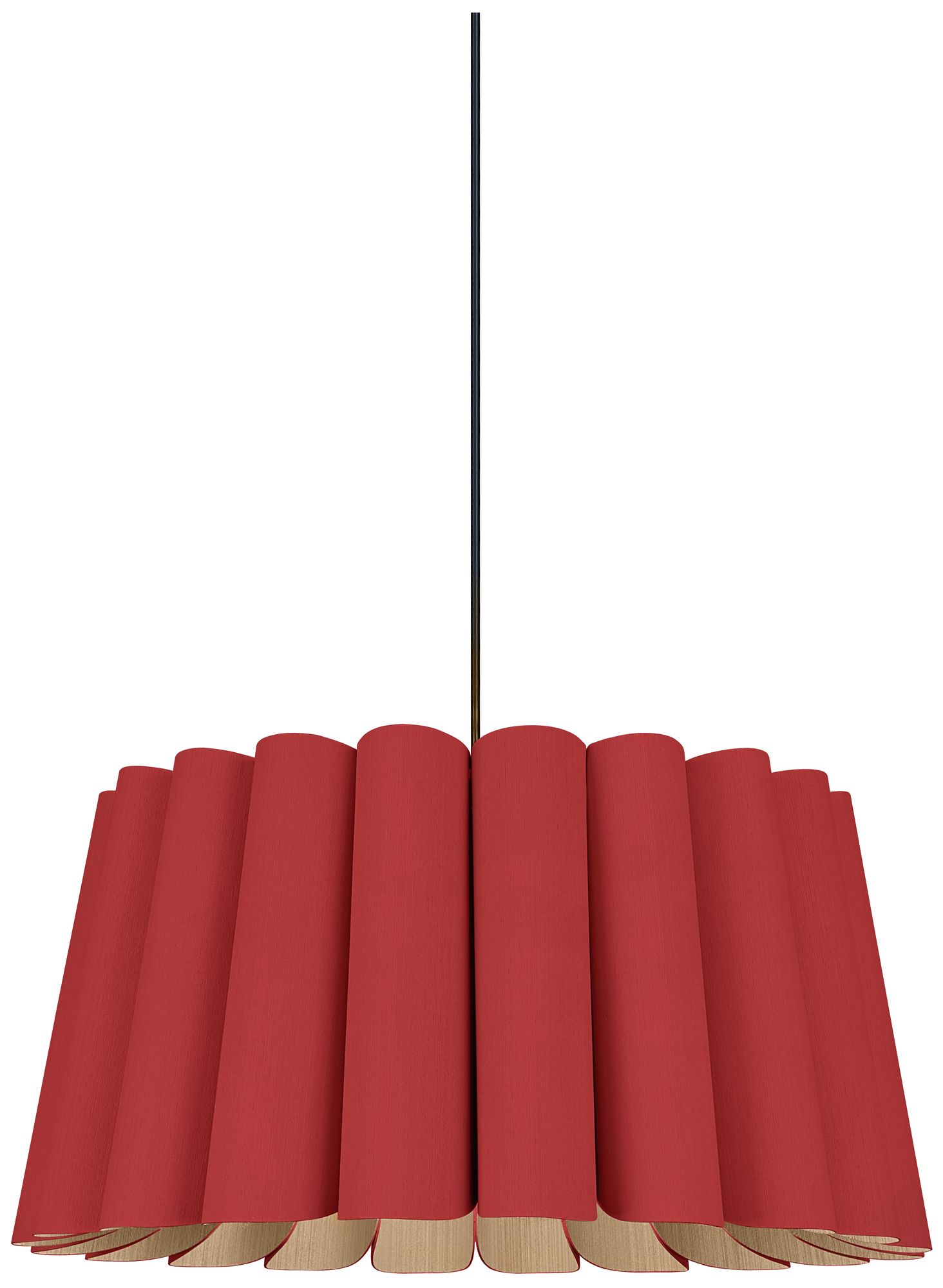 Renata 22" Wide Black Finish Pendant Red Shade