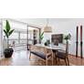 3_Renata 22" Wide Black Metal Ash Wood Pendant Light more views