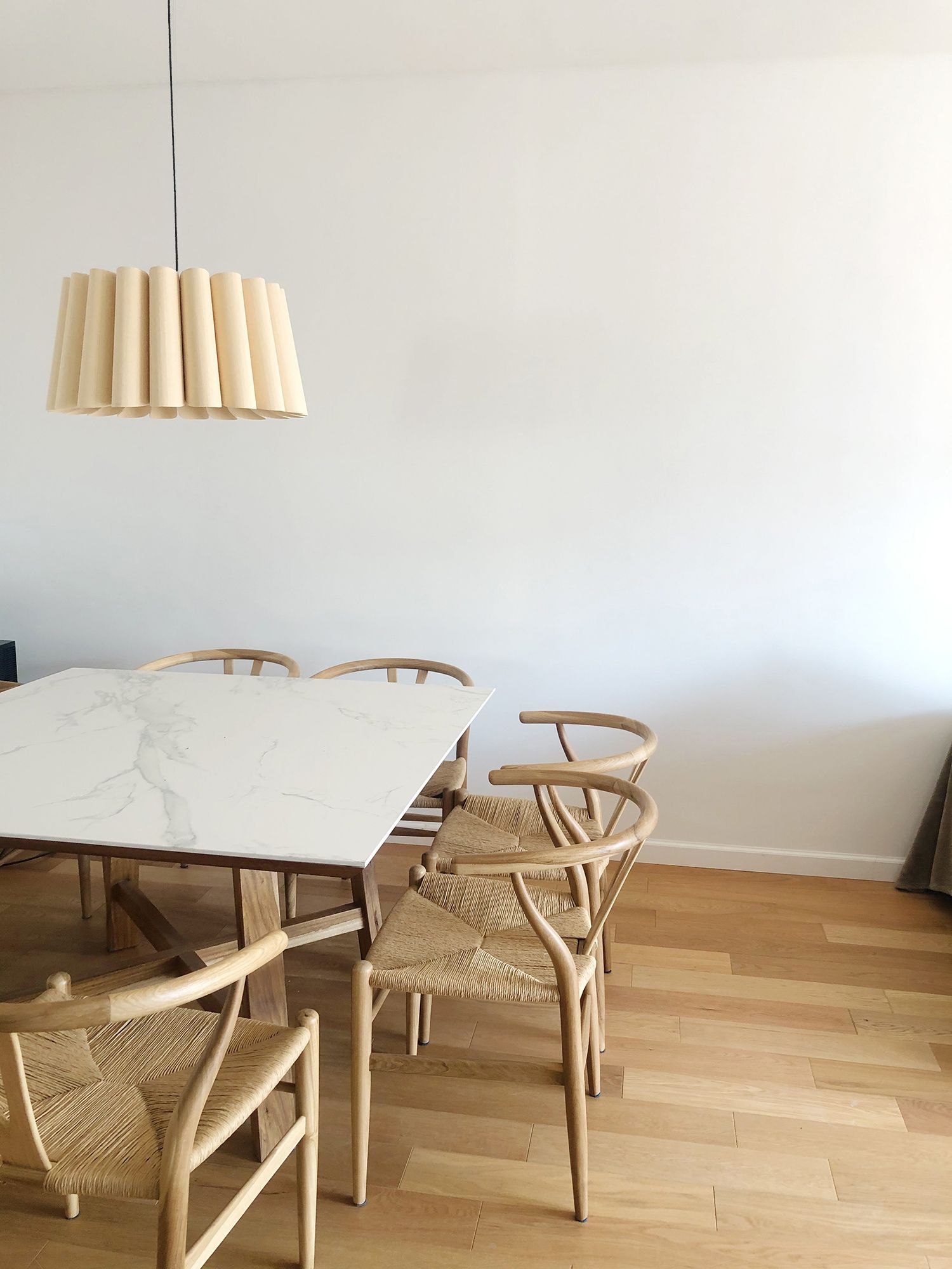 Renata 22" Wide Black Metal Ash Wood Pendant Light