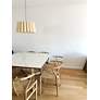 Renata 22" Wide Black Metal Ash Wood Pendant Light