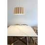 Renata 22" Wide Black Metal Ash Wood Pendant Light