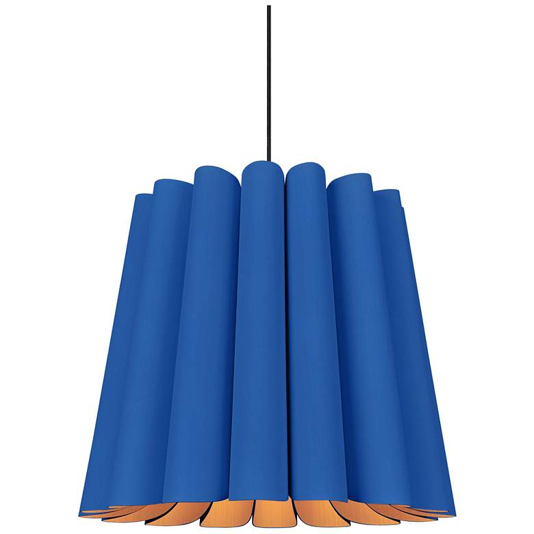 Image 1 Renata Long Pendant WEP Light Collection - Black Finish - Blue Shade