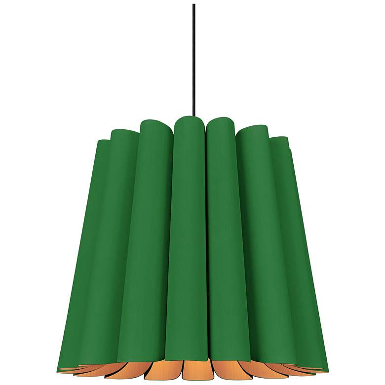 Image 1 Renata Long Pendant WEP Light Collection - Black Finish - Green Shade